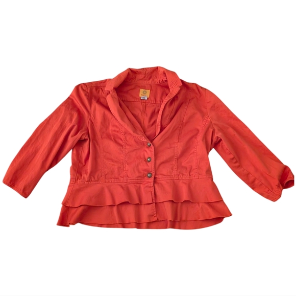 Ruby Rd. Jackets & Blazers - Ruby Rd. Orange Peplum Blazer Size 12